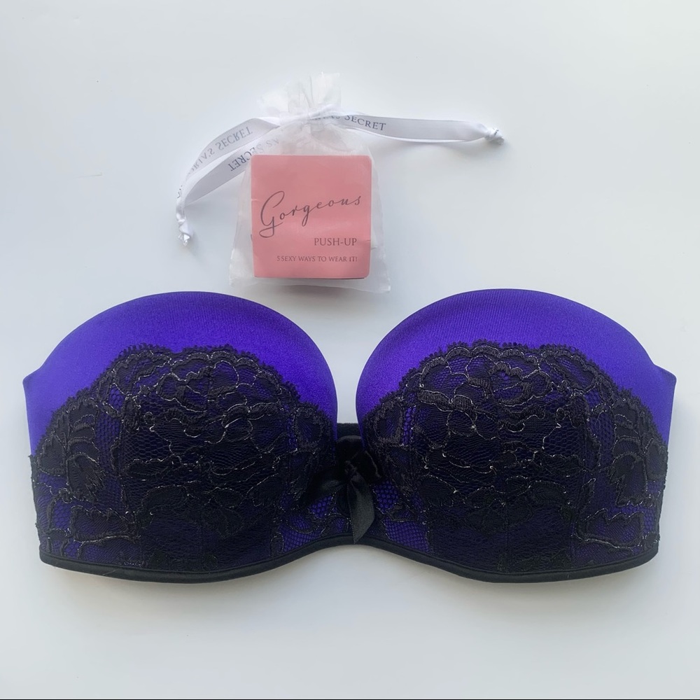 Victoria's Secret Purple and Black Lace Push-Up Bra